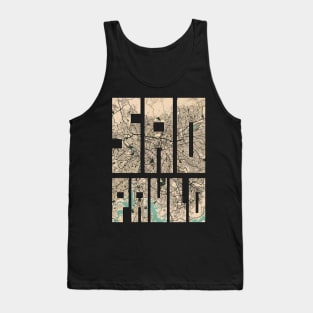 São Paulo, Brazil City Map Typography - Vintage Tank Top